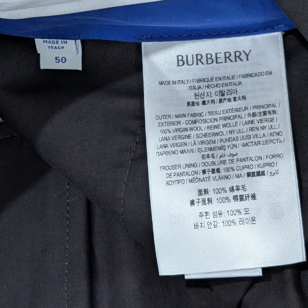 $1350 Mens Burberry Wool Tailored Trousers Pants Tawny Brown 50 US 34 - Picture 6 of 7